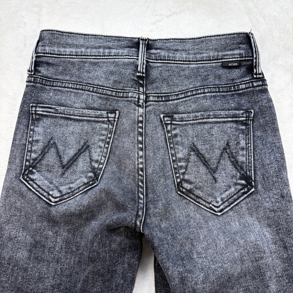 MOTHER The Insider Crop Step Fray‎ Train Stops Gray Jeans Women's 25